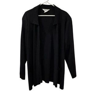 Exclusively MISOOK Plus Size 3X Acrylic Knit Cardigan Jacket Black Pockets